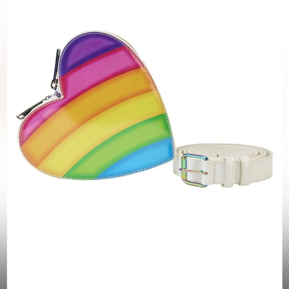 Loungefly Lisa Frank Rainbow Heart Mini‎ Backpack with Waist Bag Retro